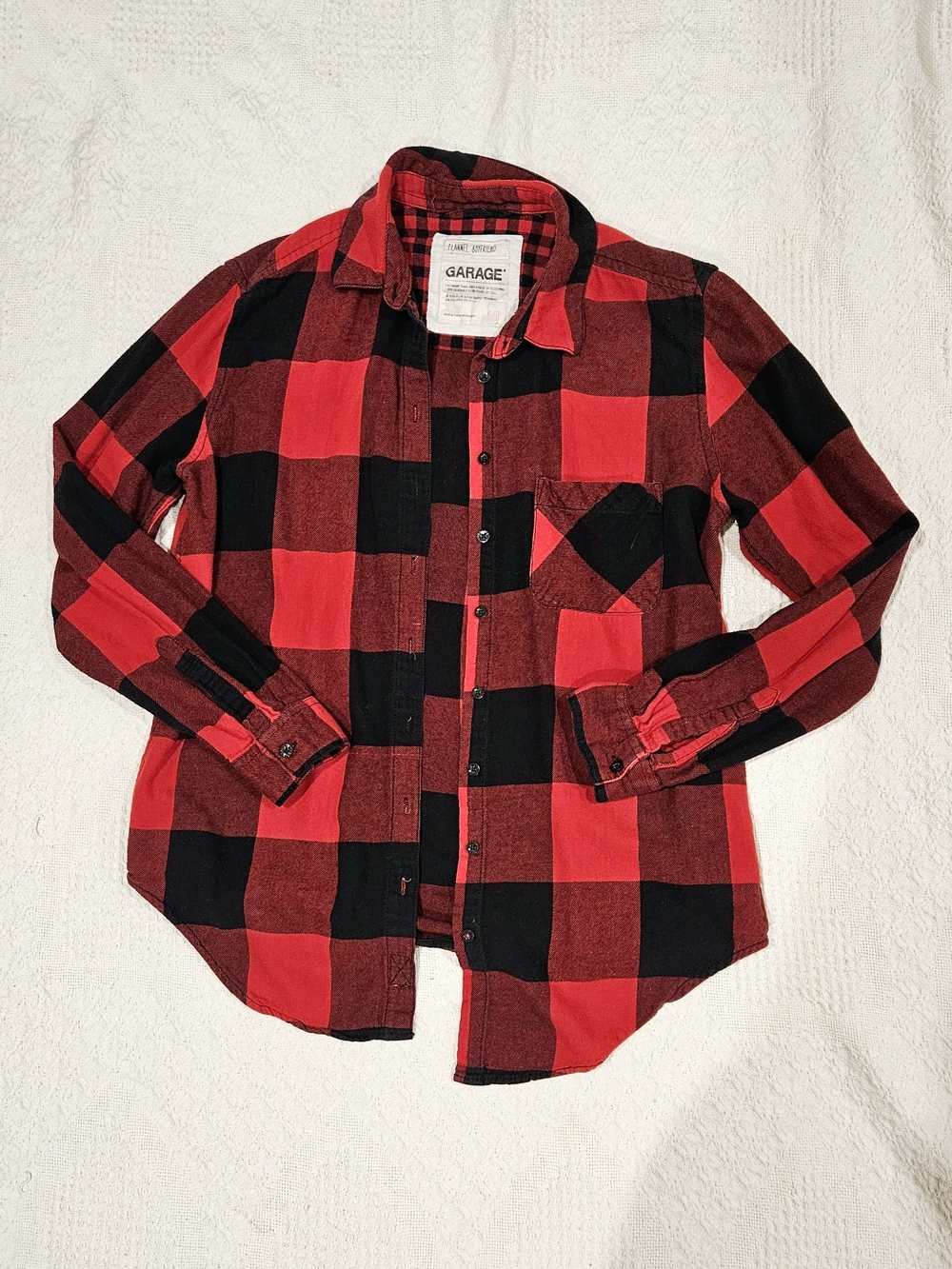 3/$15 Garage Womens Red & Black Plaid Button-Up Shirt - Picture 15 of 15